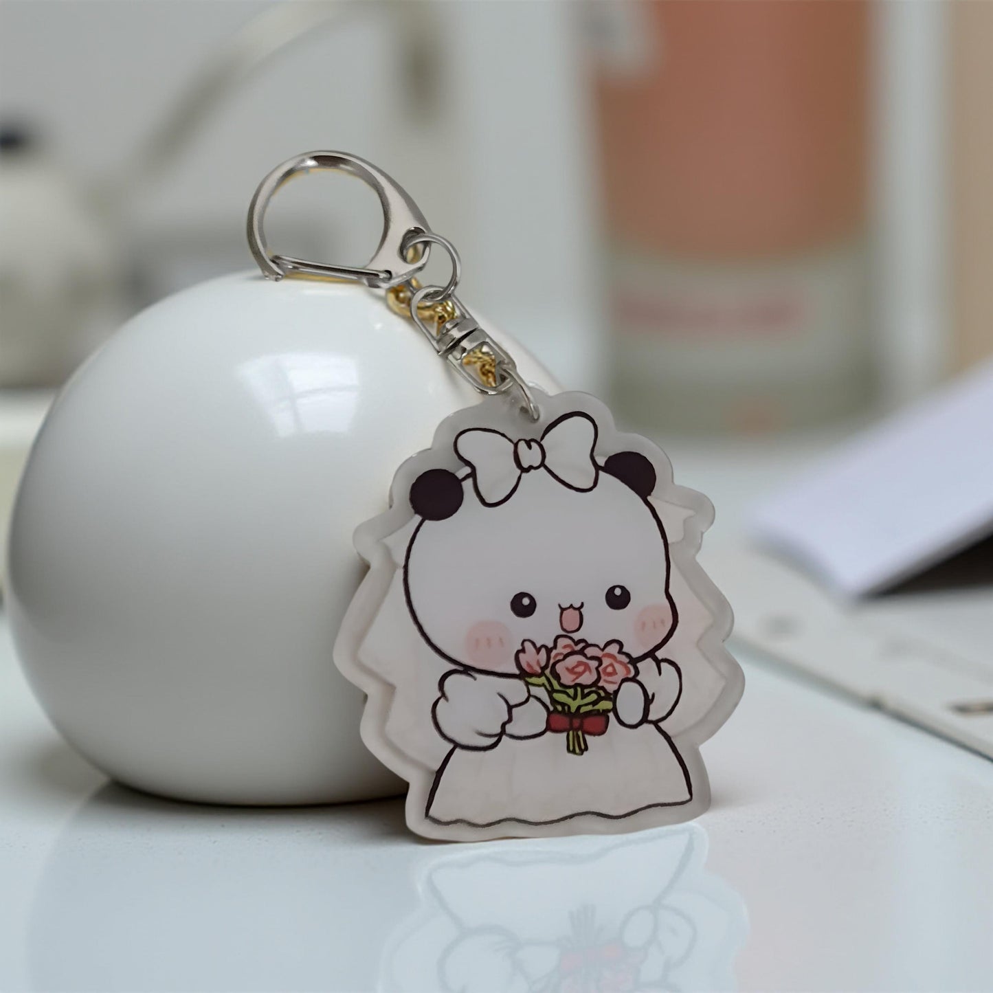 2PCS Dudu Bubu - Peach Goma KeyRing