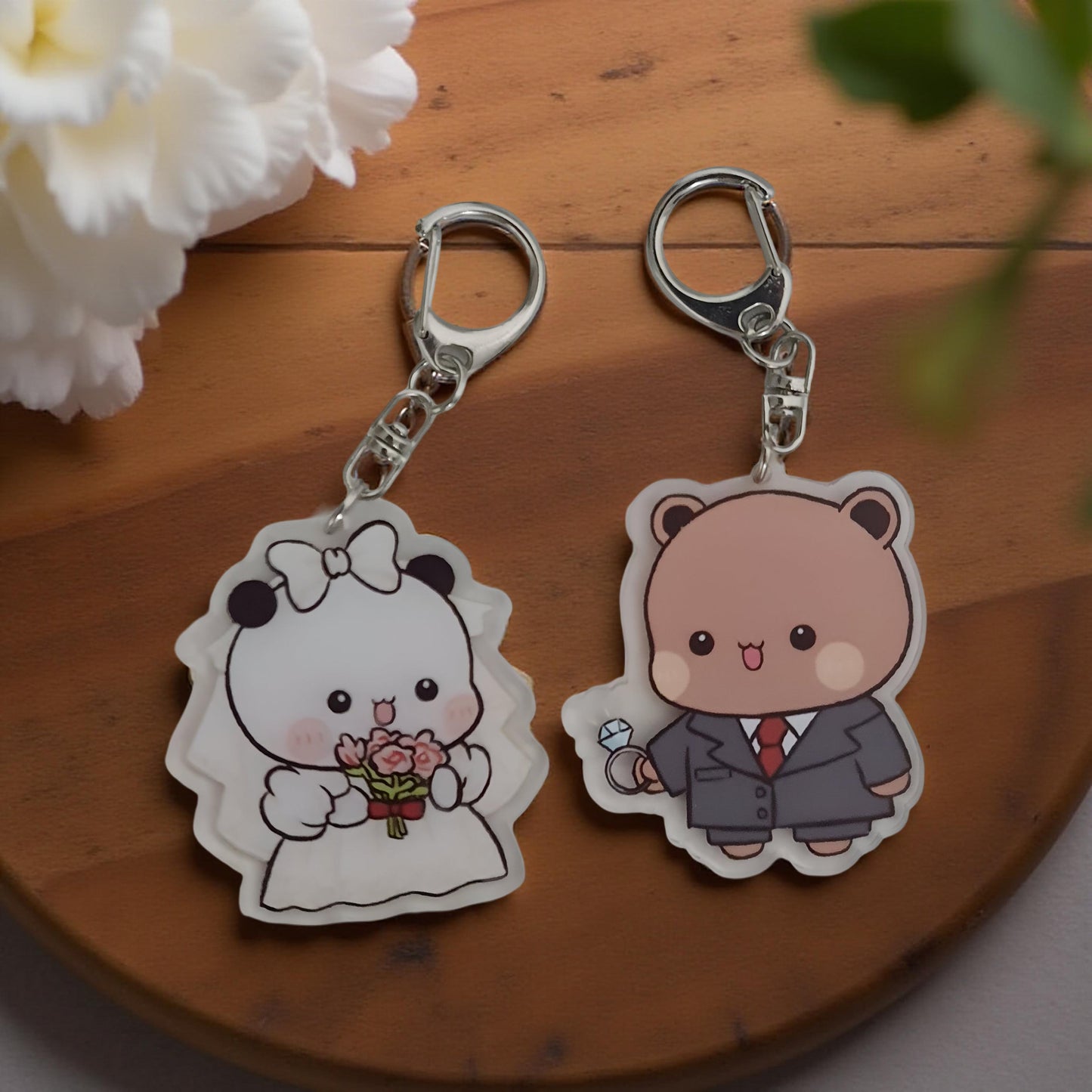 2PCS Dudu Bubu - Peach Goma KeyRing