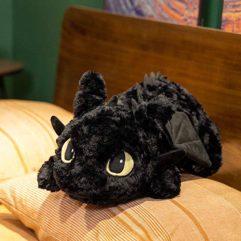 Fluffy Black Dragon Plushie