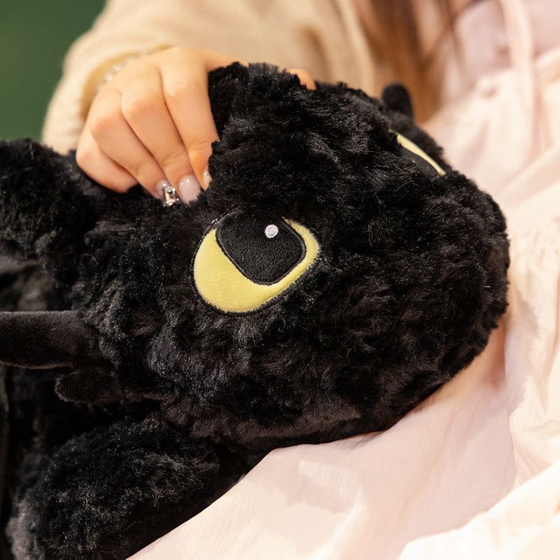 Fluffy Black Dragon Plushie